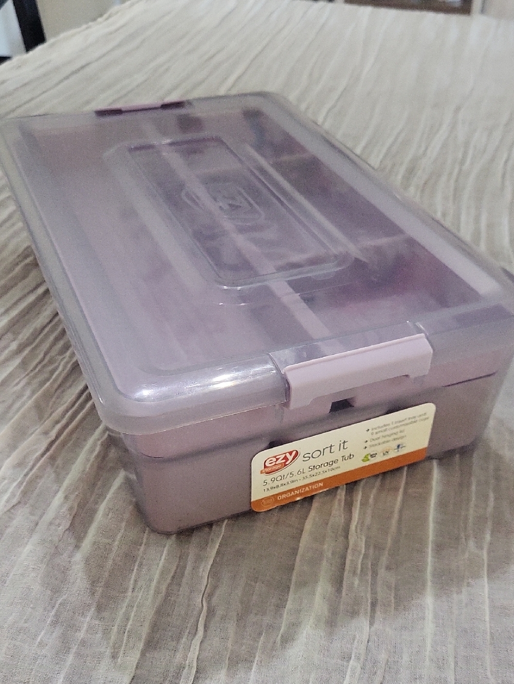 Ezy storage Sort It Purple Storage Tub Organize Snackle Box Storage